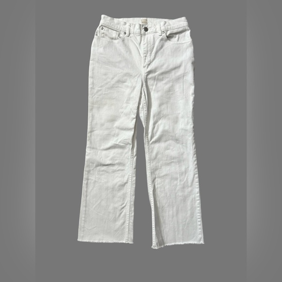 LA VIE High-Rise Cropped Jeans w/stretch Raw Hem White Women’s Size 28. - Picture 1 of 14